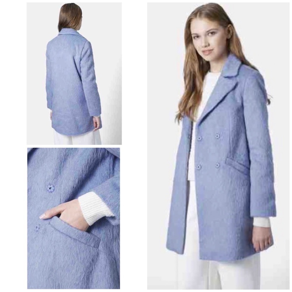 NWT Topshop Molly Double Breasted Swing PeaCoat 2​​​​​​​